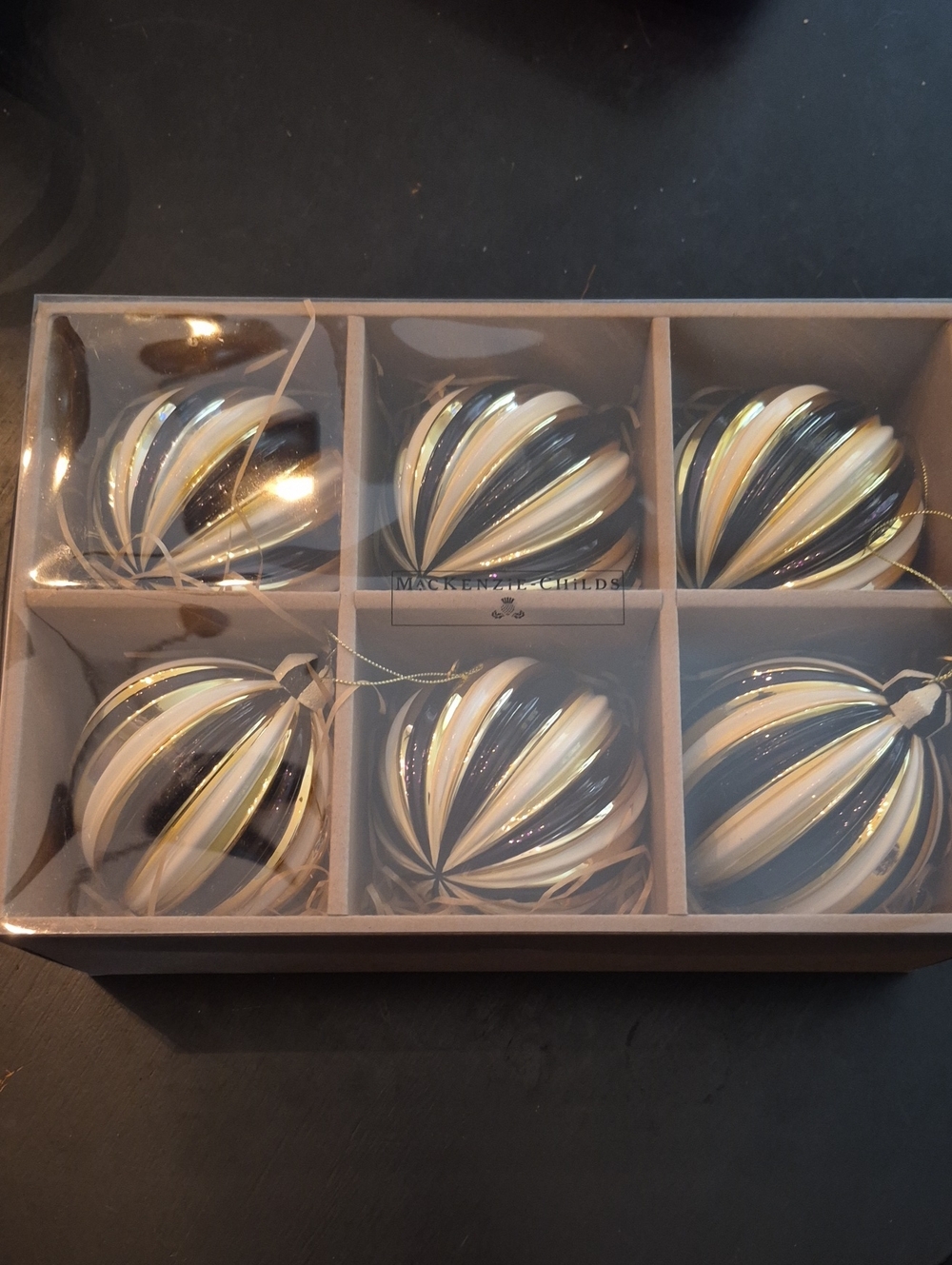 MacKenzie-Childs Courtly Noel Ornaments Set Of 6